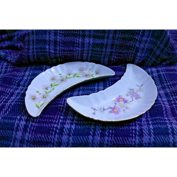 Old Nuremberg Bavaria Germany Floral Bone Dishes - Picture 5 of 8